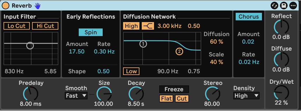 Reverb settings