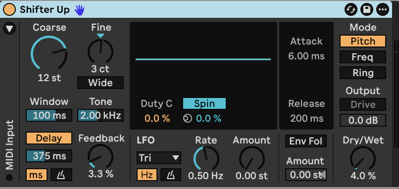 Shifter upper-octave echo